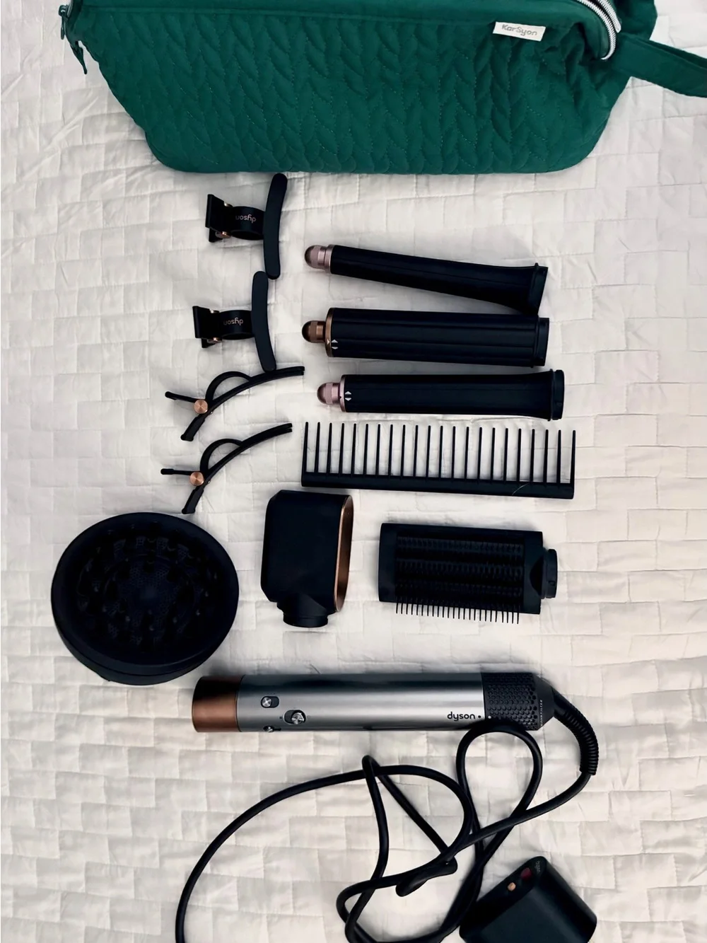 Dyson Styling Set in Silver and Black with Rose Gold Accents